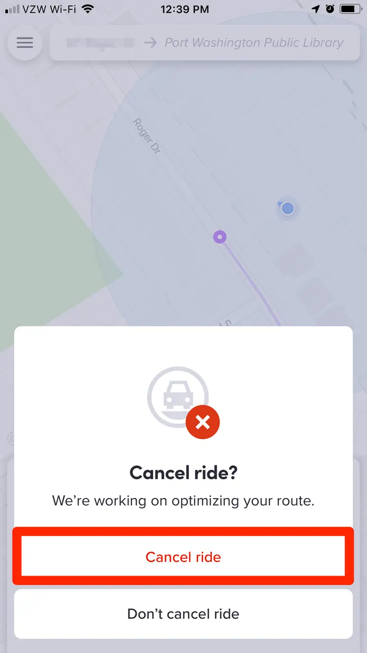 how to cancel Lyft ride